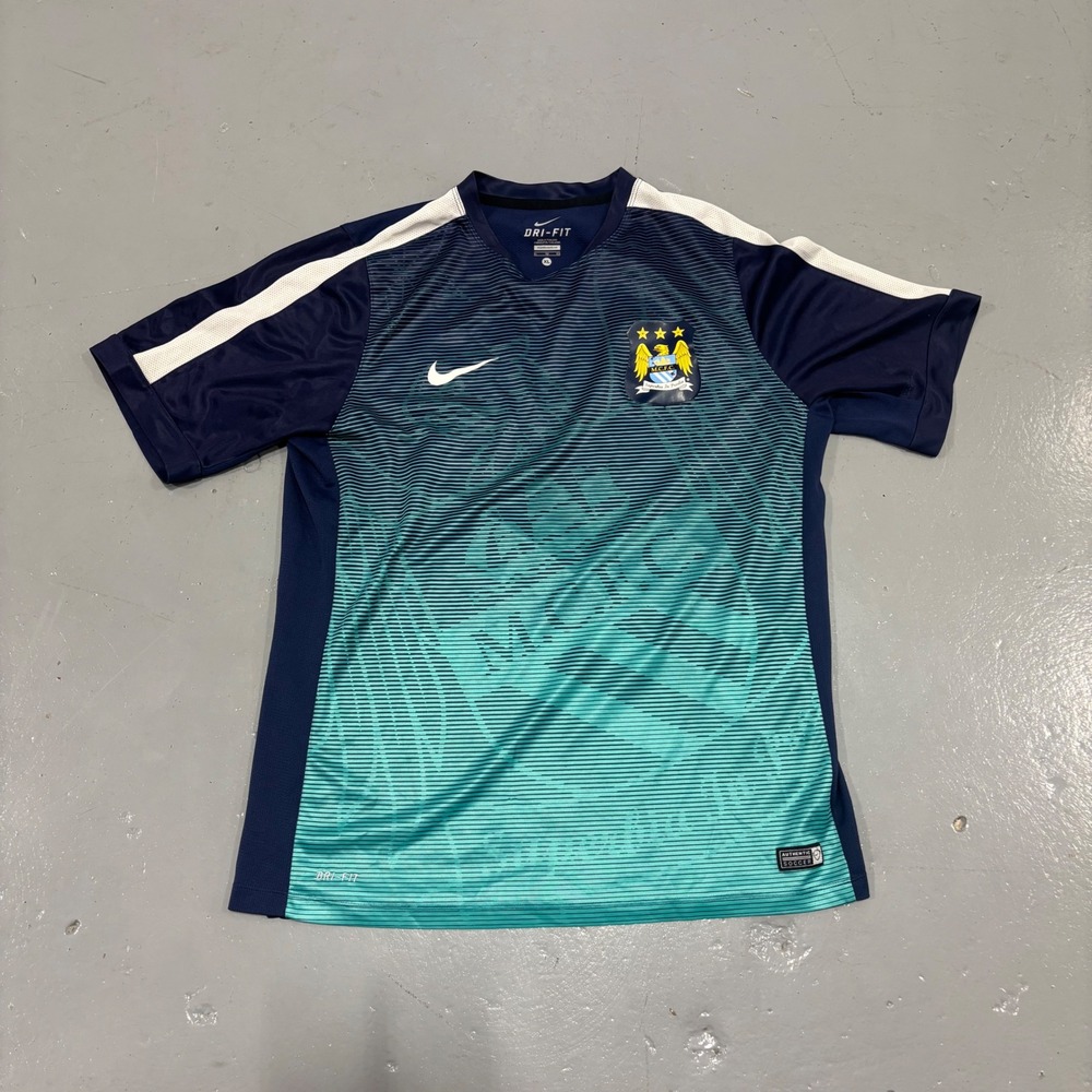 Nike Manchester City FC Dri-FIT Soccer Training Jersey Navy Teal XL
